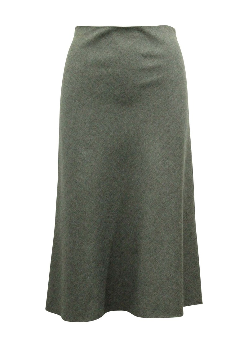 Theory High Rise Midi Skirt in Grey Viscose