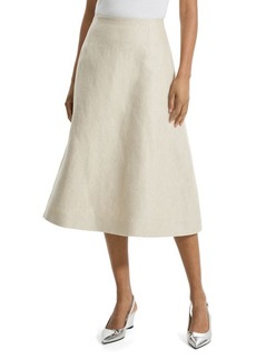 Theory High Waist Linen A-Line Skirt