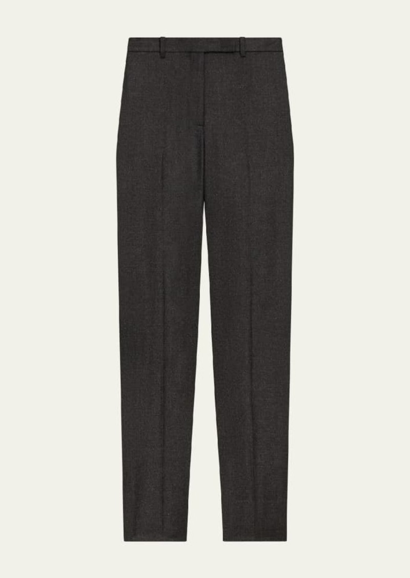 Theory High-Waist Virgin Wool Tapered Ankle Pants