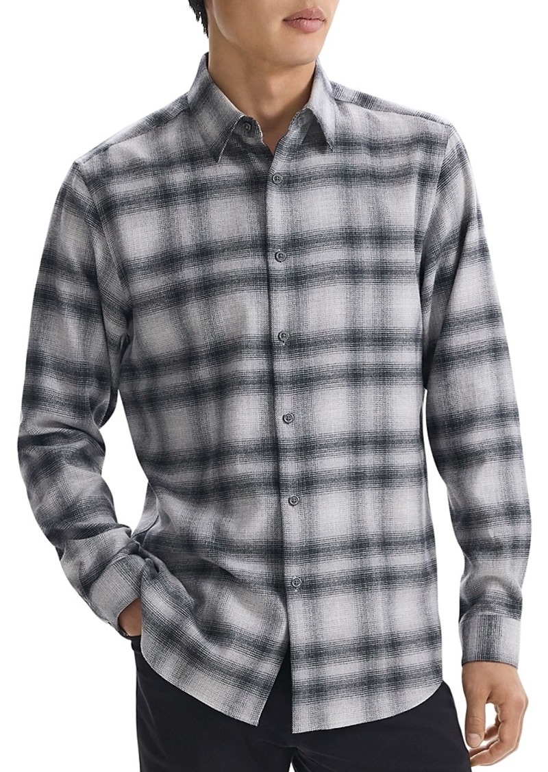 Theory Irving Button Down in Soft Plaid Cotton