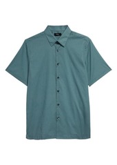 Theory Irving Short Sleeve Cotton Button-Up Shirt