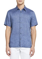 Theory Irving Short-Sleeve Linen Shirt