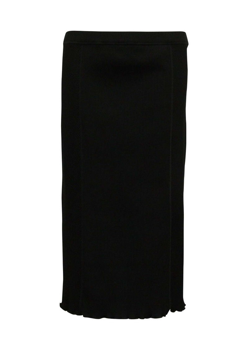 Theory Knit Midi Skirt in Black Polyamide