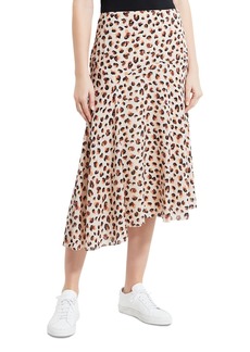 Theory Leopard Print Asymmetrical Midi Skirt