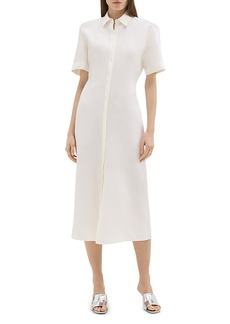 Theory Linen Midi Shirt Dress