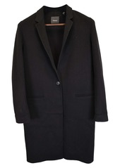 Theory Long Coat in Black Wool