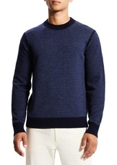 Theory Maden Merino Wool Crewneck Sweater in Baltic/Bering at Nordstrom