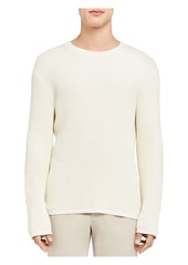 Theory Men's Cotton Textured Sweater Phanos Crew Off White