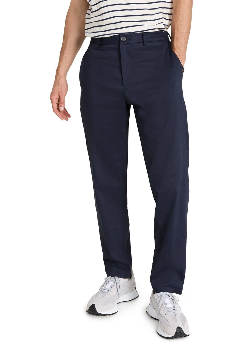Theory Men's Curtis Drawstring Pant in Crunch Linen  Blue 32