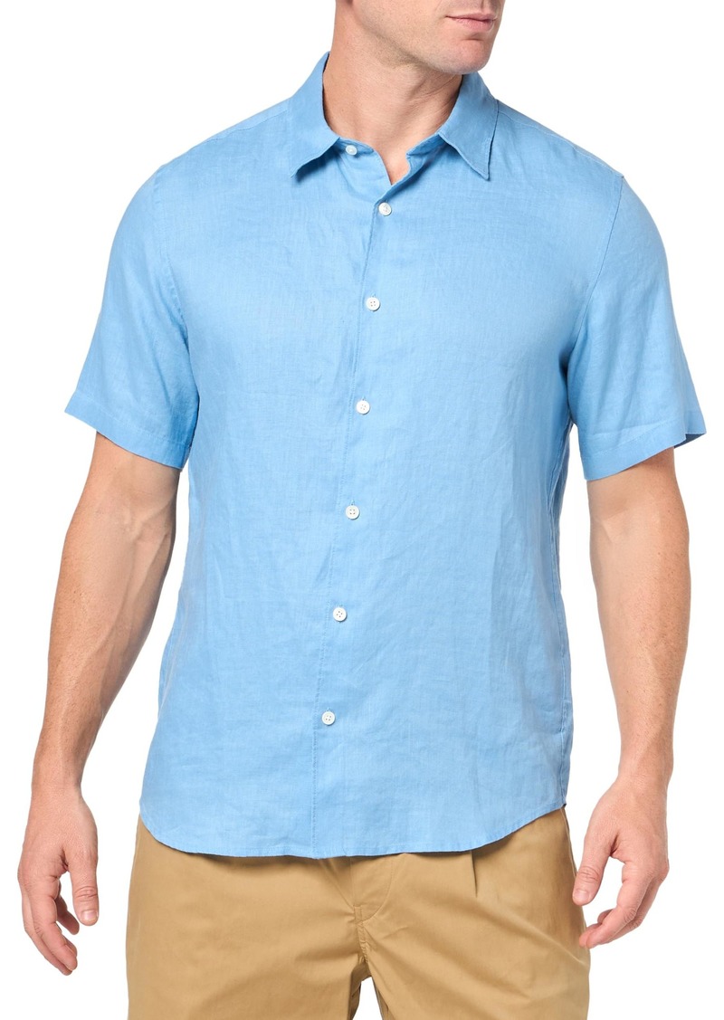 Theory Men's Irving Short Sleeve in Relaxed Linen