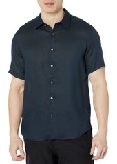 Theory Men's Irving Short Sleeve Oe in Relaxed Linen