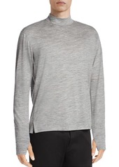 Theory Men's Long Sleeve Sweater with Mock Neck and Thumbholes  M