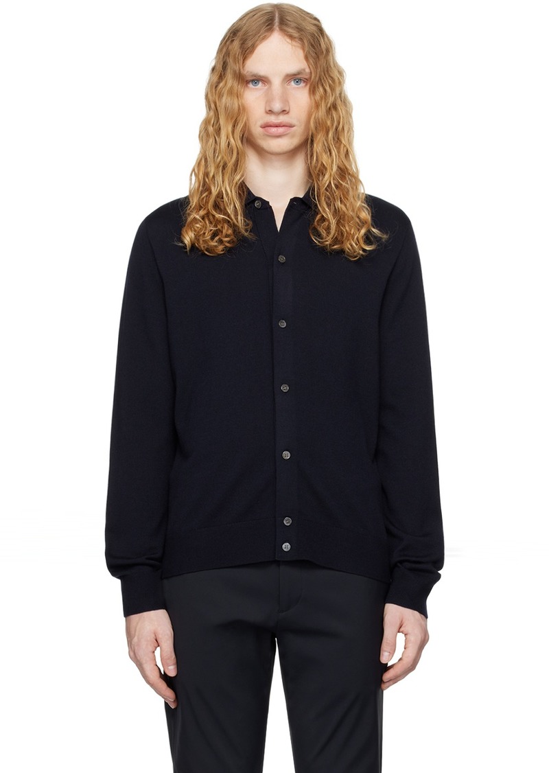 Theory Navy Collar Cardigan