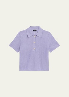 Theory Neo Sag Harbor Cropped Short-Sleeve Polo Shirt