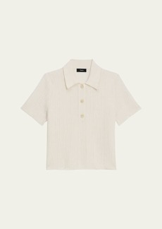 Theory Neo Sag Harbor Cropped Short-Sleeve Polo Shirt