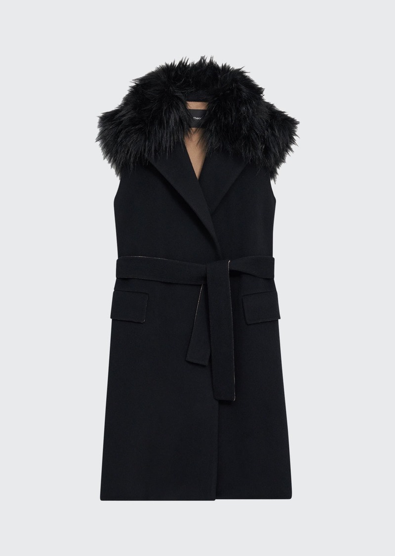 Theory New Divide Faux-Fur Combo Vest