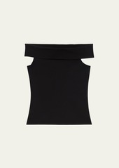 Theory Off-Shoulder Crepe Top