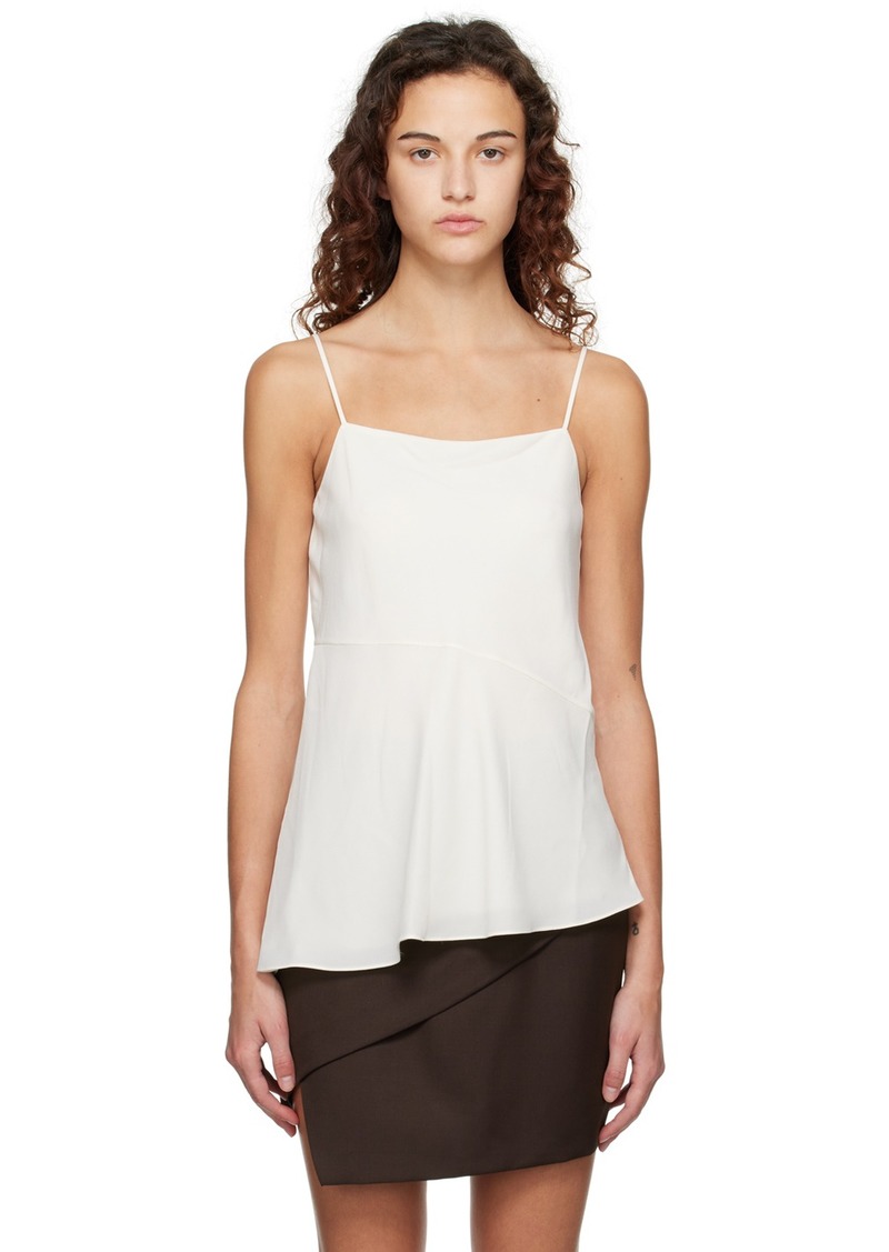 Theory Off-White Draped Camisole