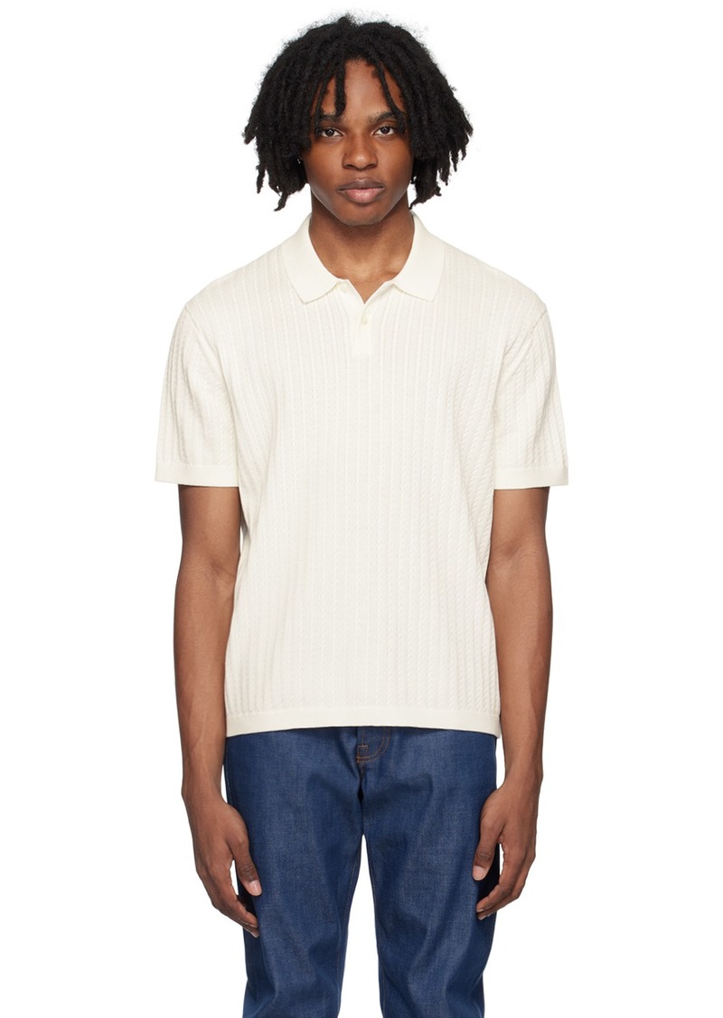 Theory Off-White Spread Collar Polo