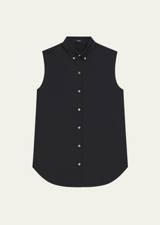 Theory Oversized Sleeveless Button-Front Shirt