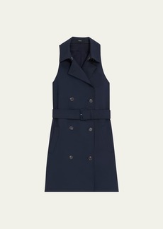 Theory Oxford Wool Mini Halter Trench Dress