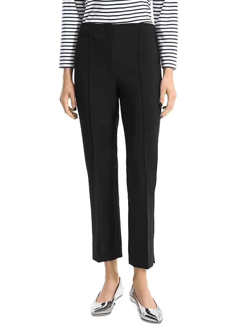 Theory Pintuck Tailored Ankle Straight Leg Trousers