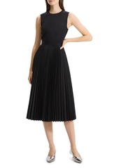 Theory Pleat Skirt Midi Dress