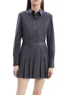 Theory Pleated Mini Shirt Dress