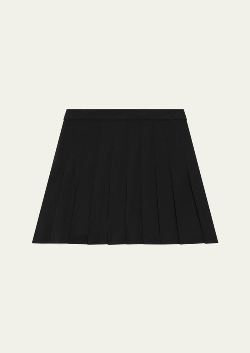 Theory Pleated Wool Suiting Mini Skirt