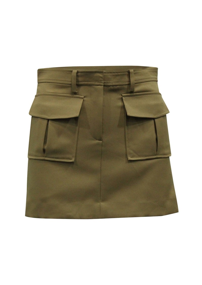 Theory Pocket Mini Skirt in Beige Polyester