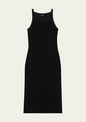 Theory Pointelle Sleeveless Square-Neck Midi Dress