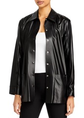 Theory P.Paper Faux Leather Shirt Jacket 