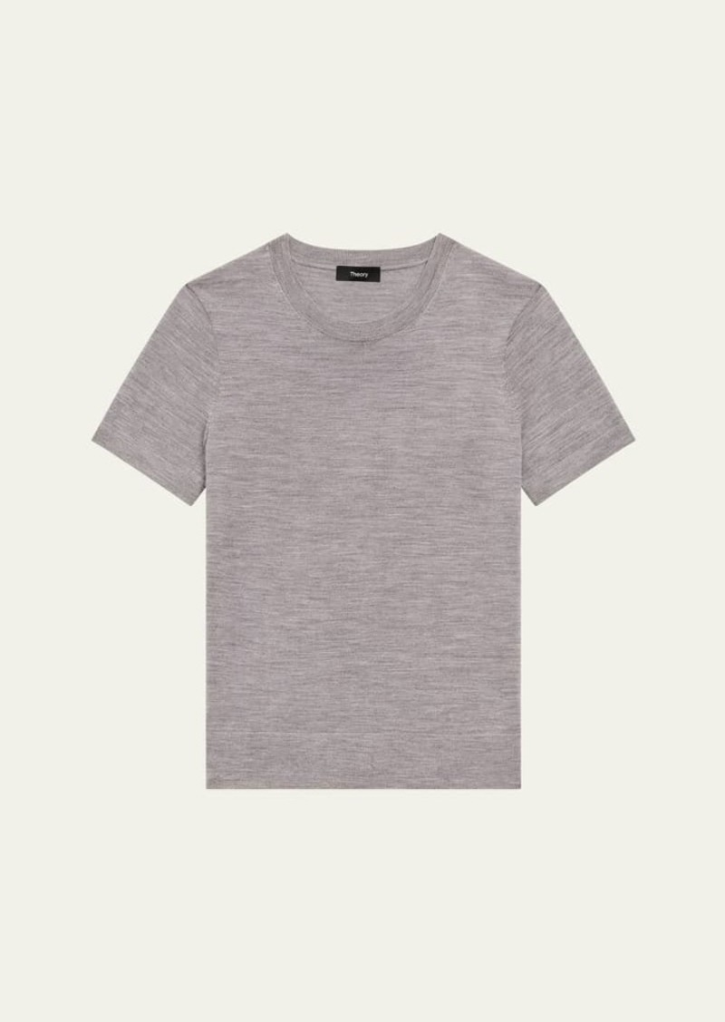 Theory Regal Merino Wool Short-Sleeve Crew T-Shirt