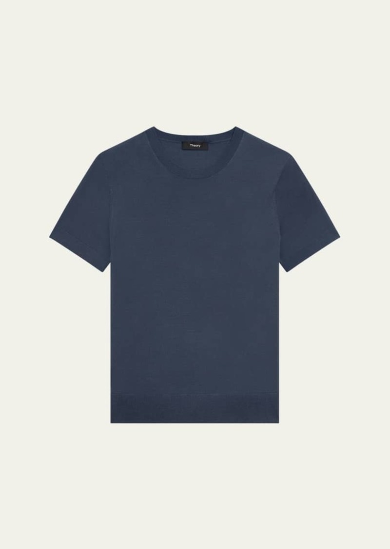 Theory Regal Merino Wool Short-Sleeve Crew T-Shirt