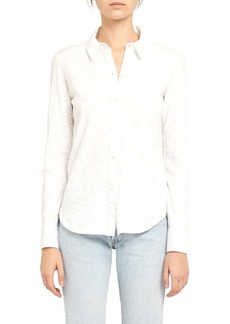 Theory Riduro C. Nebulous Organic Cotton Slub Long Sleeve Button-Up Shirt