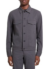 Theory River Cotton Blend Twill Trucker Jacket