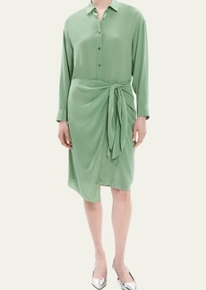Theory Sarong Wrap-Skirt Knee-Length Shirtdress