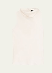 Theory Satin High Cowl-Neck Top