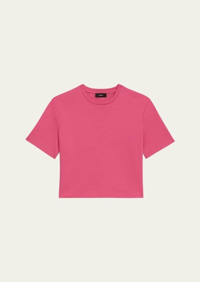 Theory Short-Sleeve Cropped Cotton T-Shirt