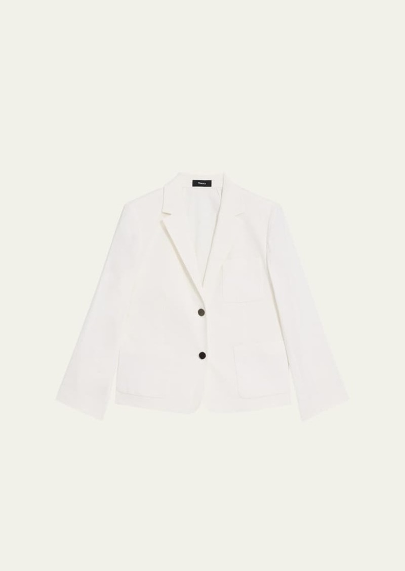 Theory Shrunken Patch-Pocket Blazer Jacket