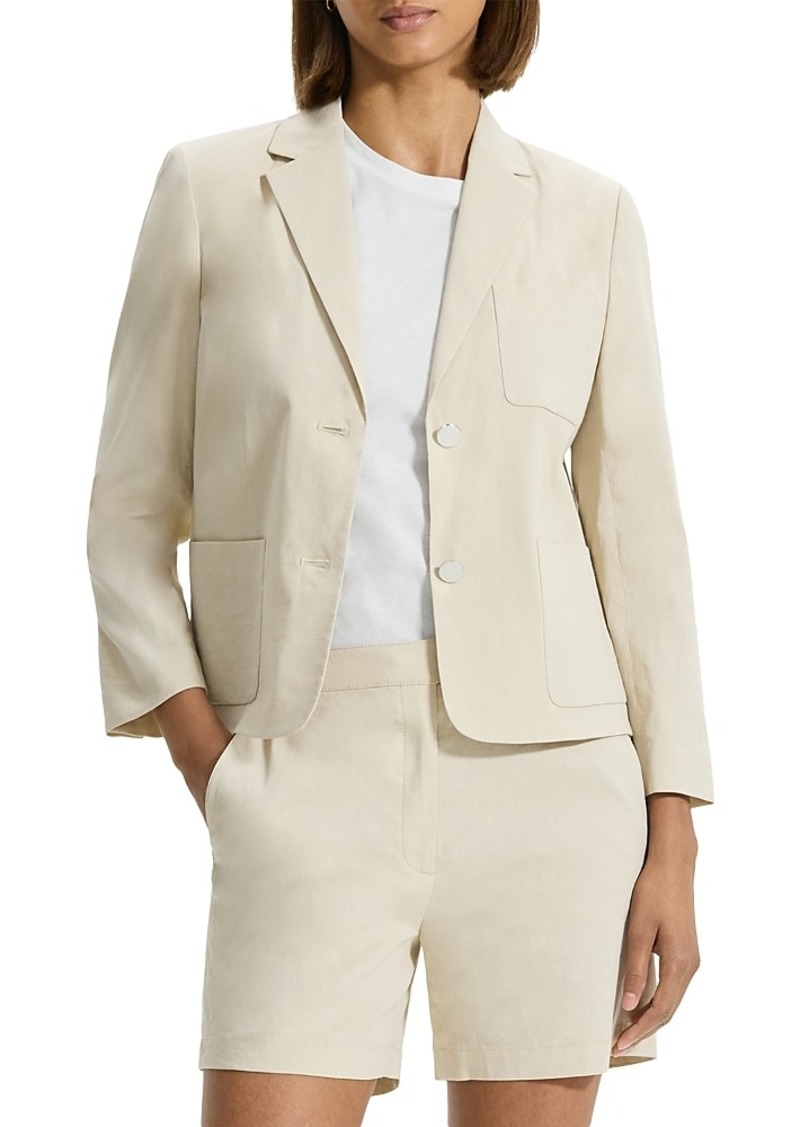 Theory Shrunken Split Cuff Two Button Blazer