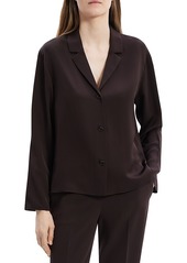 Theory Silk Button Up Blouse