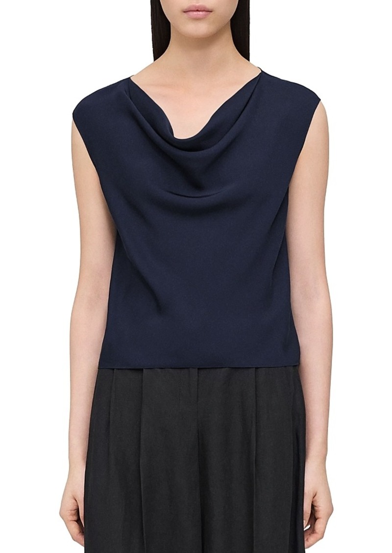 Theory Silk Cowl Neck Blouse