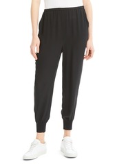 Theory Silk Jogger Pants in Black at Nordstrom