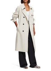 Theory Sleek Double Breasted Cotton Blend Trench Coat