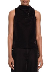 Theory Sleeveless Cowl Neck Stretch Velvet Top