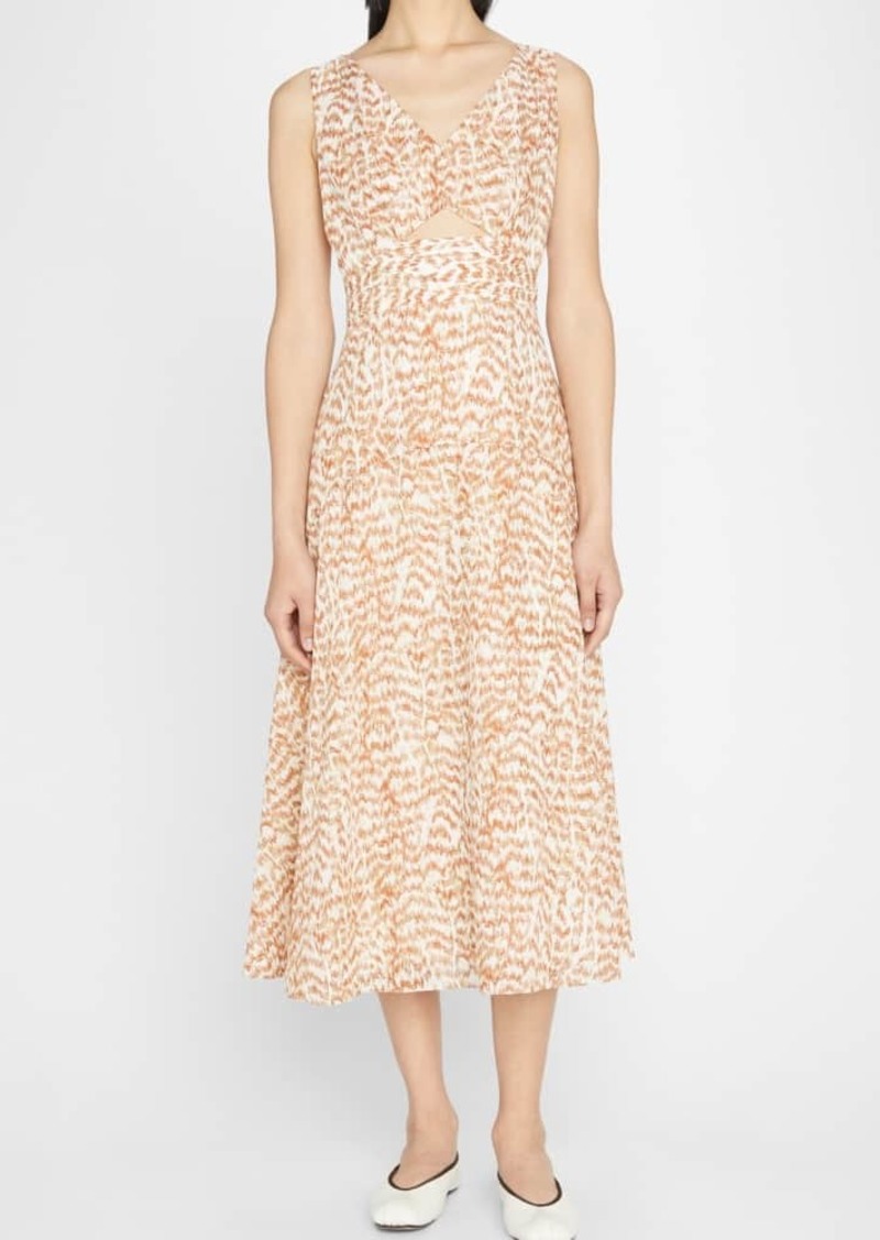 Theory Sleeveless Printed Midi A-Line Dress