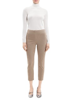 Theory Slim Fit Cropped Houndstooth Pants