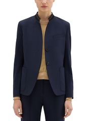 Theory Stand Collar Gabardine Wool Jacket