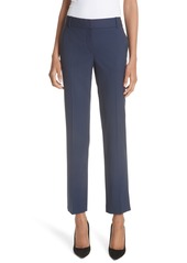 Theory Straight Leg Stretch Wool Trousers in Sea Blue at Nordstrom